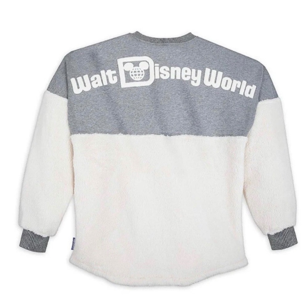 MM Disney Disneyland Spirit Jersey Plush Sherpa Fleece Gray White Sof Sweatshirt - Picture 2 of 5
